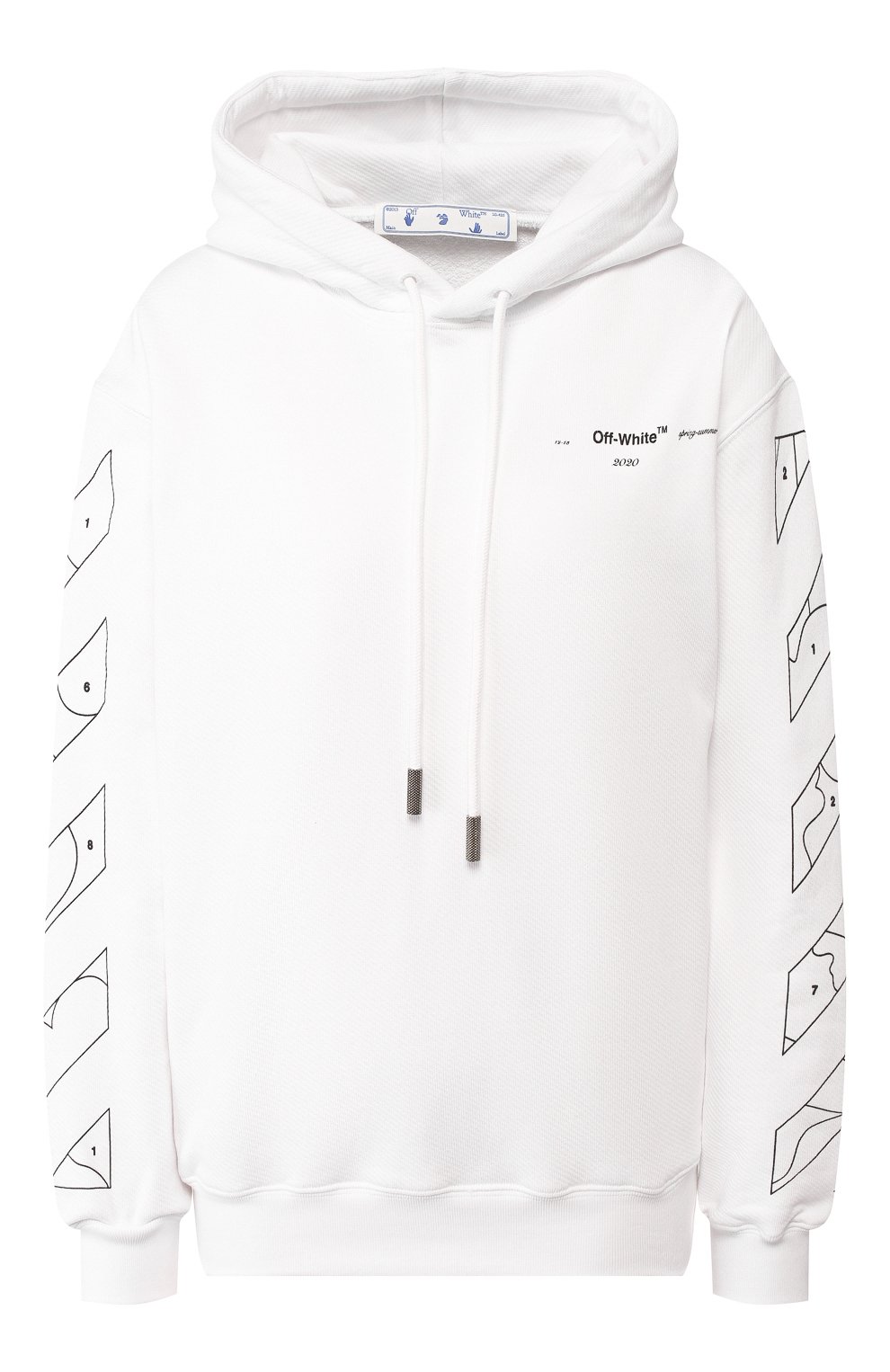 Хлопковое худи OFF-WHITE белого цвета по цене 44850 руб., арт. 0WBB032S20FLE0030110, фото 1 Хлопковое худи OFF-WHITE, арт. 0WBB032S20FLE0030110, фото 1