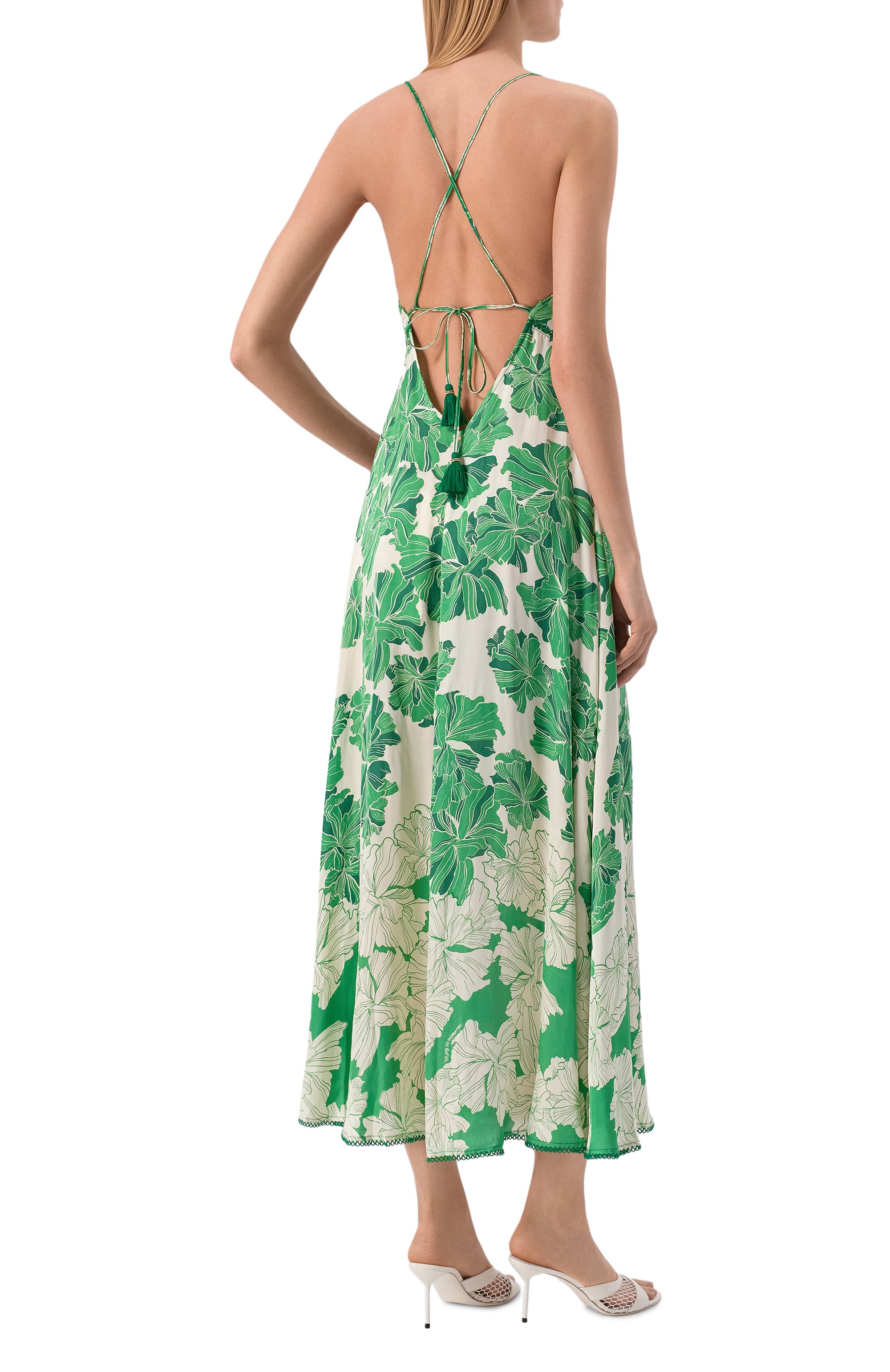 Платье из вискозы POUPETTE ST BARTH зеленого цвета по цене 51300 руб., арт. WDNS26LVSFNN, фото 3 Платье из вискозы POUPETTE ST BARTH, арт. WDNS26LVSFNN, фото 3