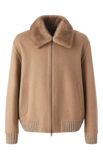 Мужской кашемировый бомбер с воротником из меха норки MVST, арт. FTECK-ES4255-2V BS/LC1640