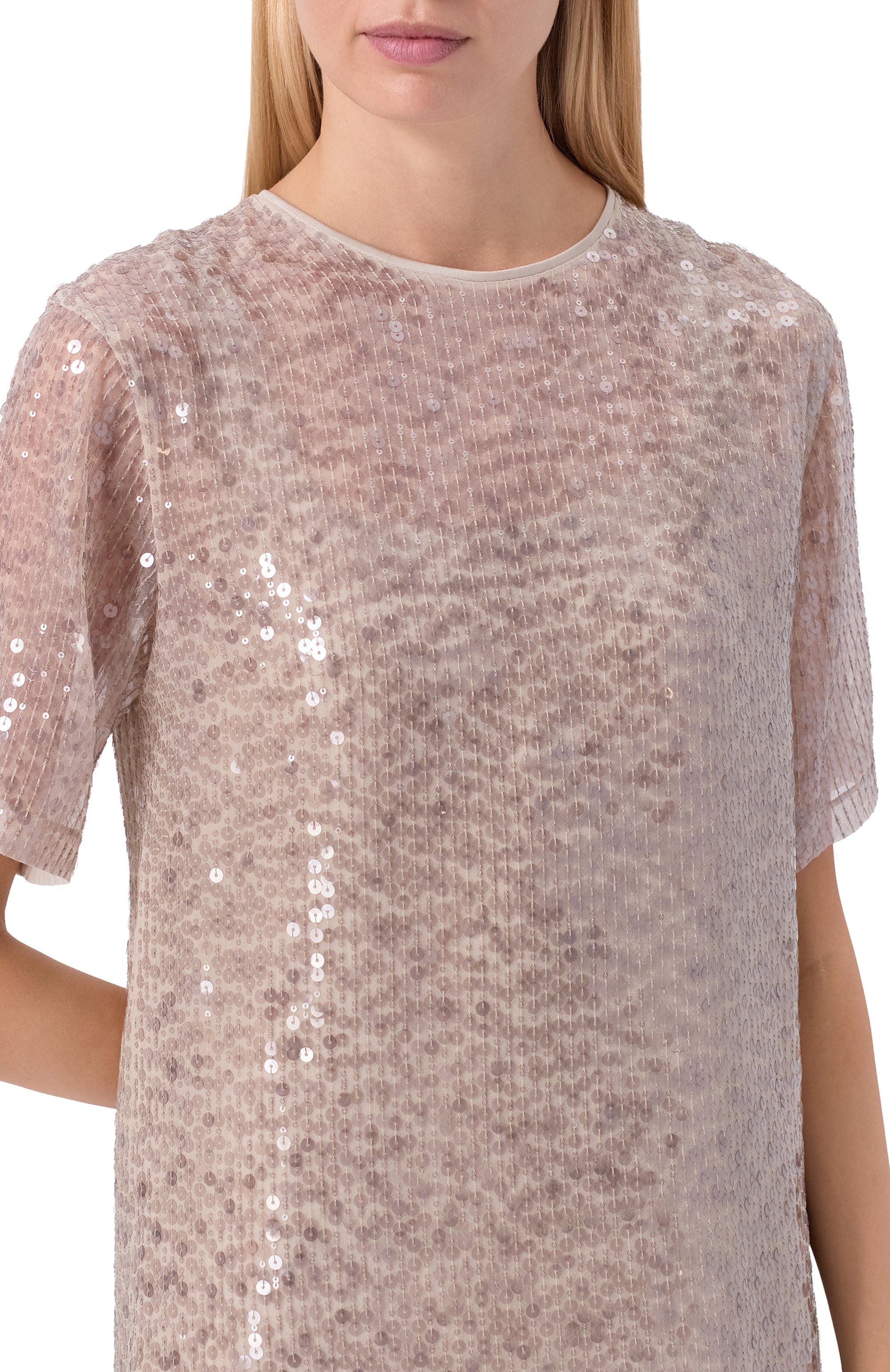 Платье с отделкой пайетками BRUNELLO CUCINELLI, арт. MF940A5181, фото 5