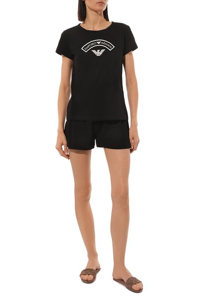 Хлопковая пижама EMPORIO ARMANI черного цвета по цене 11400 руб., арт. 164565/3R255, фото 2 Хлопковая пижама EMPORIO ARMANI, арт. 164565/3R255, фото 2