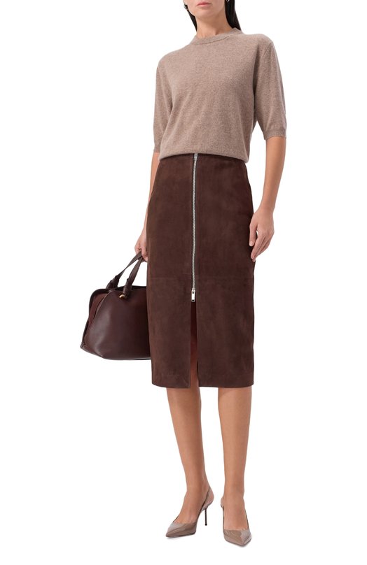 Замшевая юбка Halfboy HF251WL001 Коричневый  HF251WL001 Фото 2