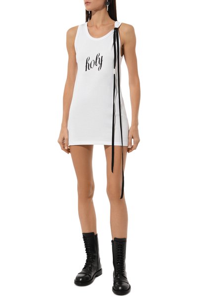 Хлопковая майка ANN DEMEULEMEESTER белого цвета по цене 25300 руб., арт. C000-W-JT020-12-FA045-001, фото 3 Хлопковая майка ANN DEMEULEMEESTER, арт. C000-W-JT020-12-FA045-001, фото 3