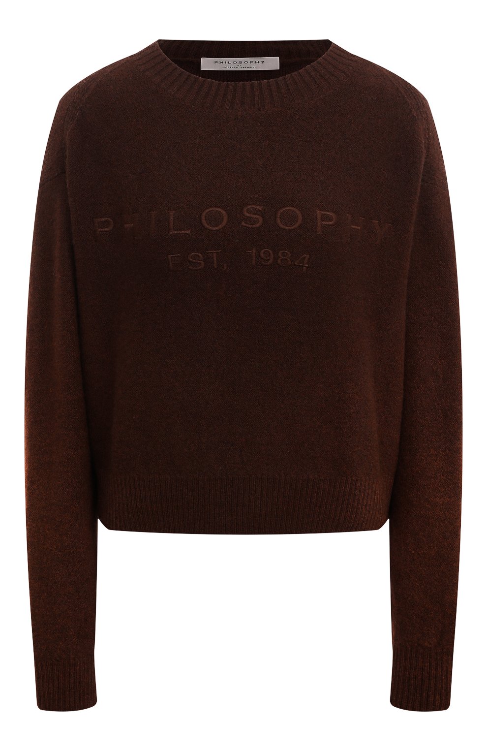 Свитер PHILOSOPHY DI LORENZO SERAFINI темно-коричневого цвета по цене 43900 руб., арт. A0928/5702, фото 1 Свитер PHILOSOPHY DI LORENZO SERAFINI, арт. A0928/5702, фото 1