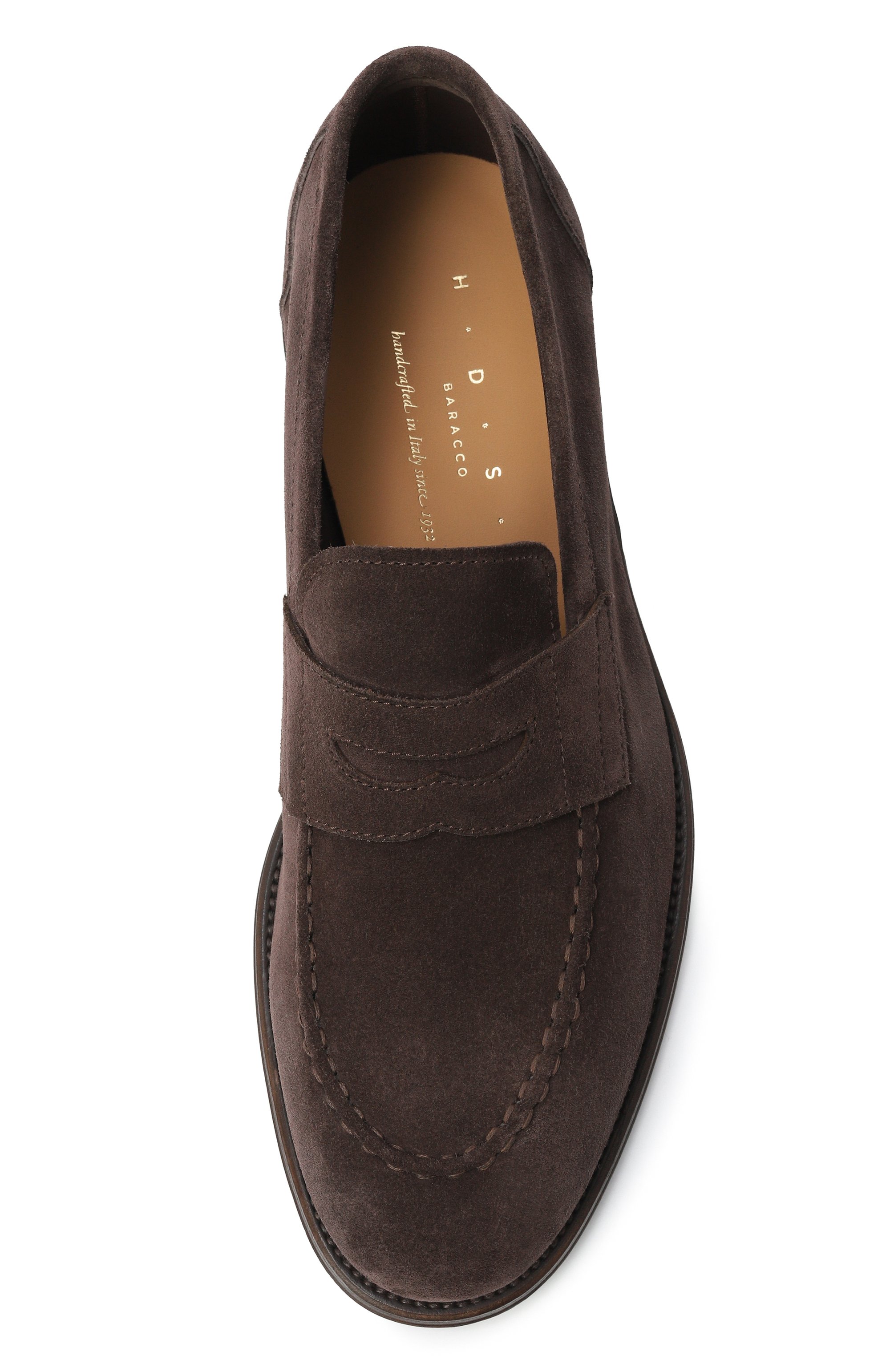 Замшевые пенни-лоферы H`D`S`N BARACCO темно-коричневого цвета по цене 59950 руб., арт. 74406.K.5*/VIT. R0VESCIAT0, фото 5 Замшевые пенни-лоферы H`D`S`N BARACCO, арт. 74406.K.5*/VIT. R0VESCIAT0, фото 5