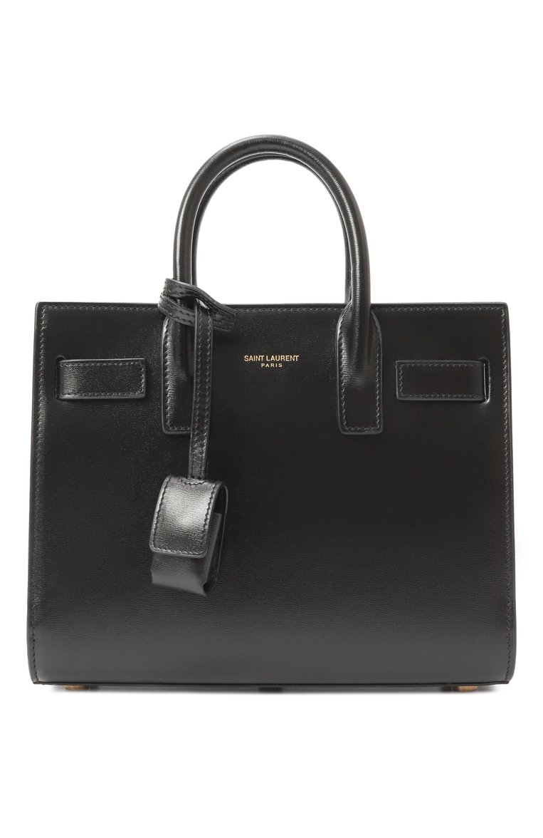 Женская сумка sac de jour nano SAINT LAURENT черного цвета, арт. 392035/02G9W | Фото 1 (Материал: Натуральная кожа; Размер: small; Ремень/цепочка: На ремешке)