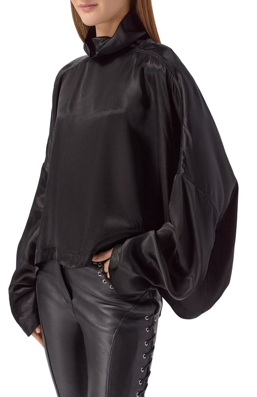 Атласная блузка Rick Owens RP01F6216/N Чёрный  RP01F6216/N Фото 3