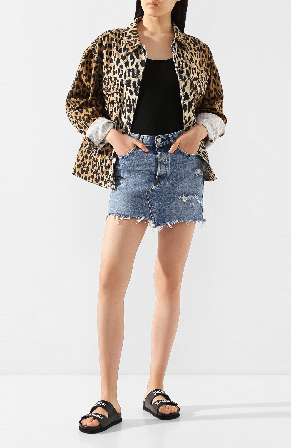 Кожаные шлепанцы PALM ANGELS, арт. PWIA023S20LEA0011001, фото 2