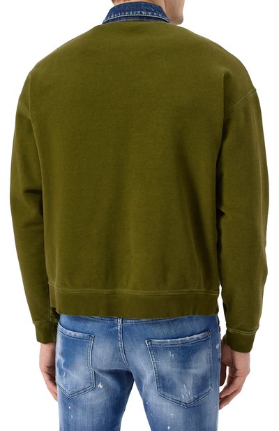Хлопковая толстовка DSQUARED2 хаки цвета по цене 94600 руб., арт. S74HG0169/S25030, фото 4 Хлопковая толстовка DSQUARED2, арт. S74HG0169/S25030, фото 4