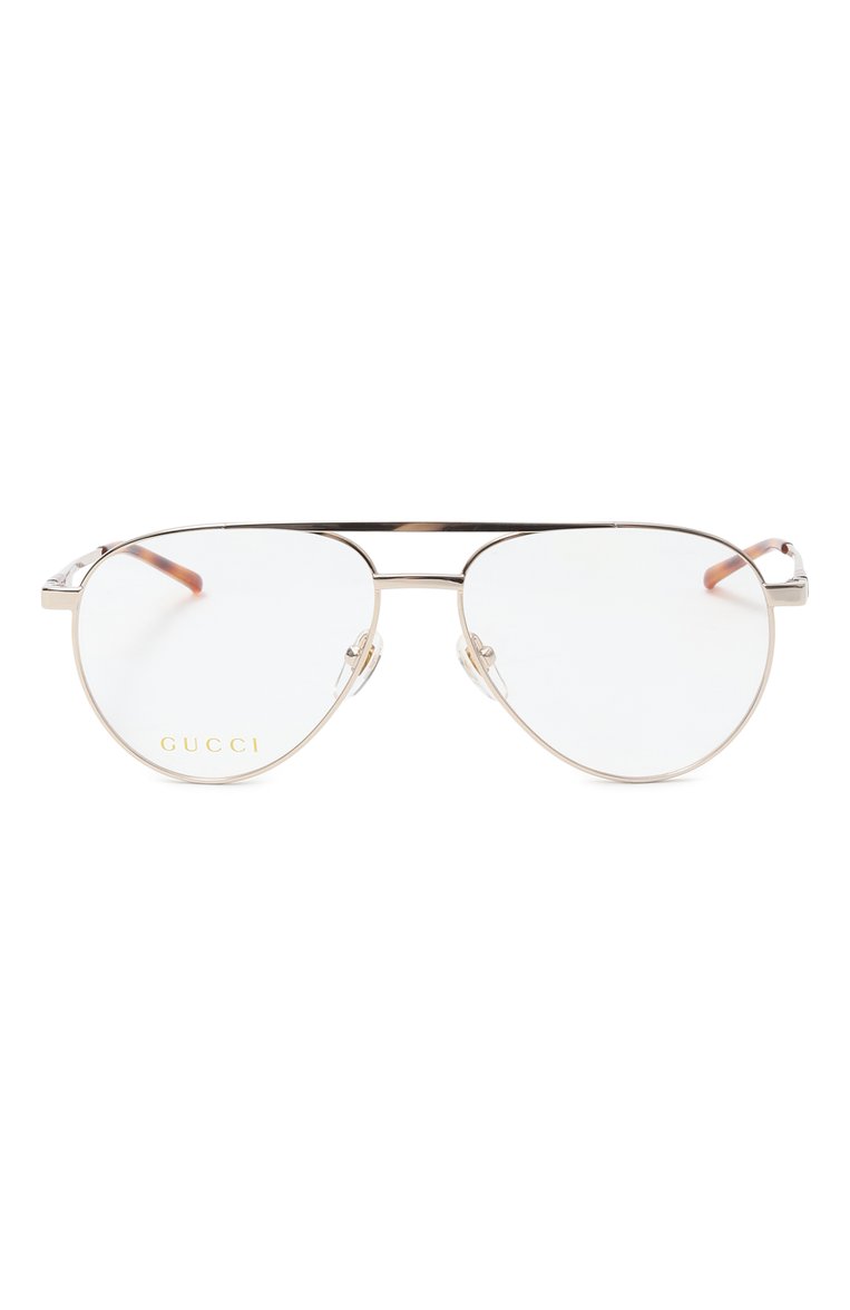 Женские оправа GUCCI золотого цвета, арт. GG1679 002 | Фото 4 (Тип очков: Оправа; Материал: Металл; Кросс-КТ: Оправы-унисекс; Очки форма: Авиаторы; Оптика Гендер: оптика-унисекс)