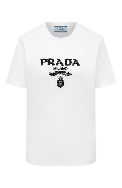 Хлопковая футболка PRADA, арт. 35838R-103H-F0009-162, фото 1