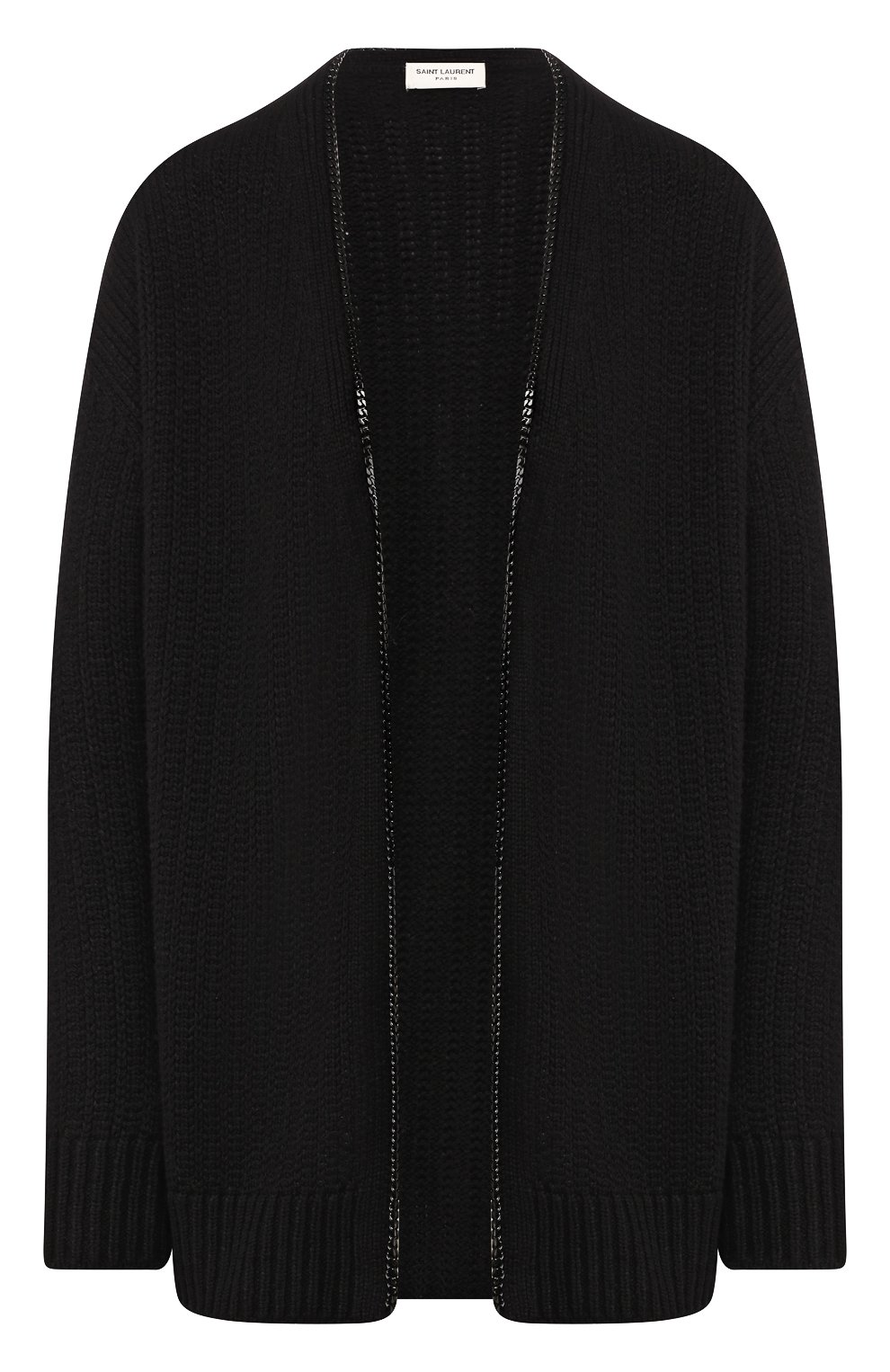 Кардиган из смеси шерсти и вискозы SAINT LAURENT черного цвета по цене 150000 руб., арт. 605878/YAJT2, фото 1 Кардиган из смеси шерсти и вискозы SAINT LAURENT, арт. 605878/YAJT2, фото 1