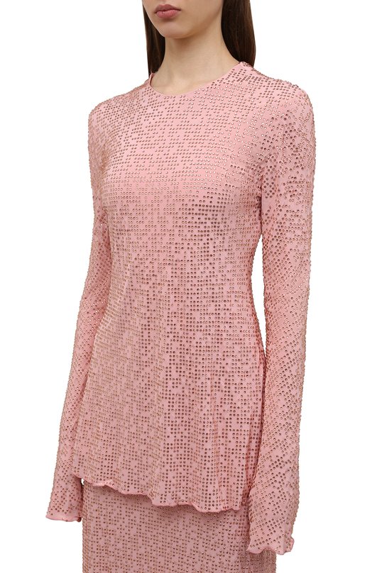 Шелковый топ Miu Miu MT1699-1YXJ-F0384 Розовый  MT1699-1YXJ-F0384 Фото 3