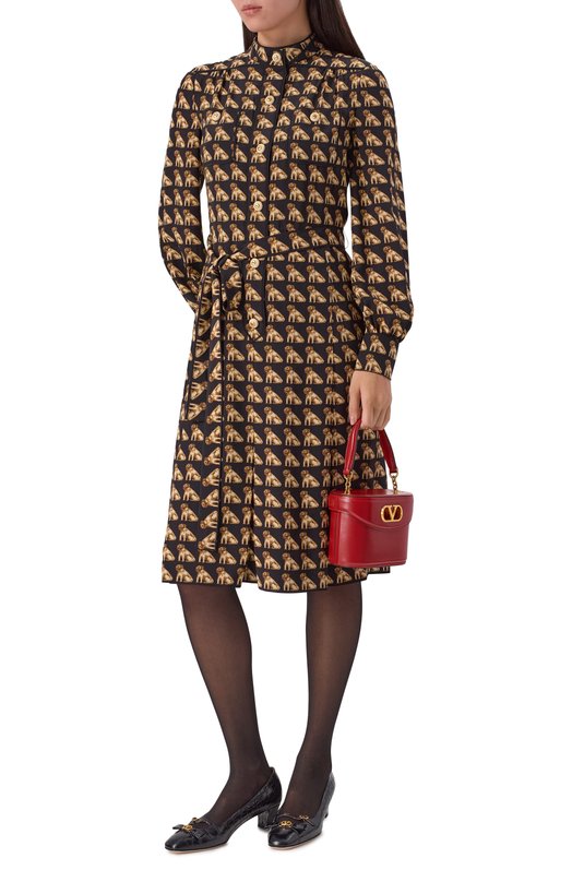 Шелковое платье Valentino 7B3VAFK19G5 Чёрный  7B3VAFK19G5 Фото 2