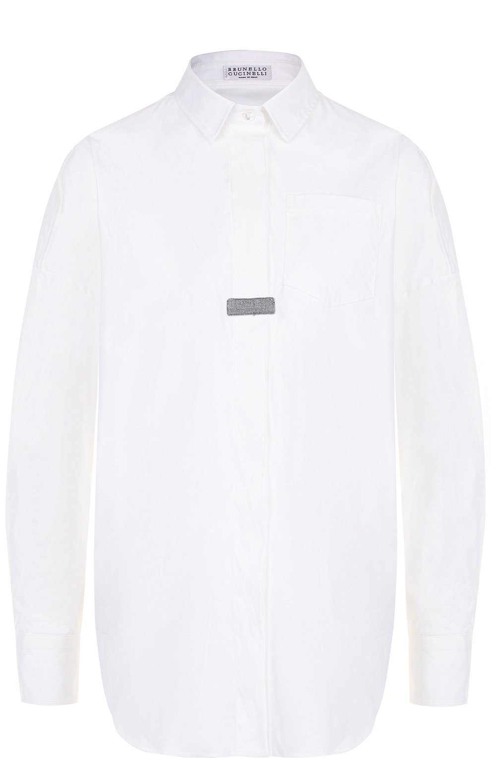 Хлопковая блуза с декоративной отделкой BRUNELLO CUCINELLI, арт. M0091N1616, фото 1