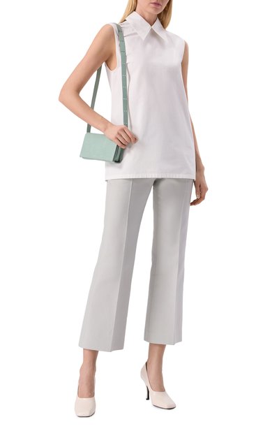 Хлопковые брюки JIL SANDER светло-зеленого цвета по цене 135500 руб., арт. J04KA0006/J45078, фото 2 Хлопковые брюки JIL SANDER, арт. J04KA0006/J45078, фото 2