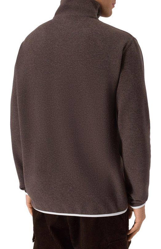 Анорак из кашемира и хлопка Brunello Cucinelli MM840KT60 Коричневый  MM840KT60 Фото 4
