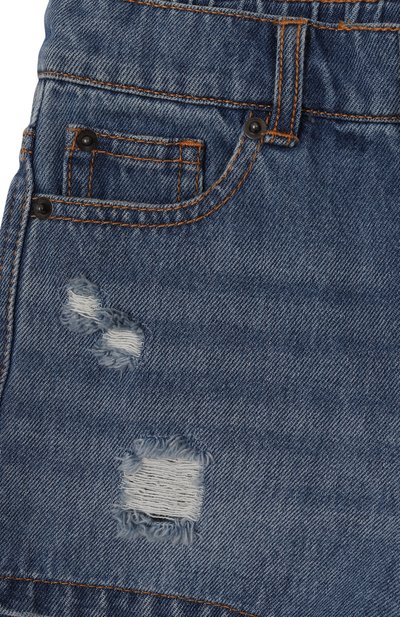 Джинсовые шорты MOSCHINO синего цвета по цене 15100 руб., арт. HDQ010/L0E35/4-8, фото 3 Джинсовые шорты MOSCHINO, арт. HDQ010/L0E35/4-8, фото 3