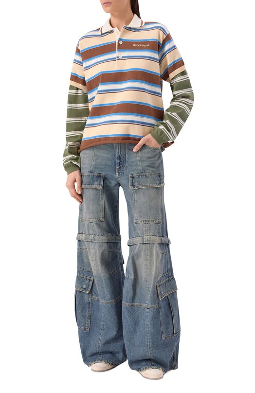 Хлопковое поло Dsquared2 S75HA1411/D13190 Разноцветный  S75HA1411/D13190 Фото 2