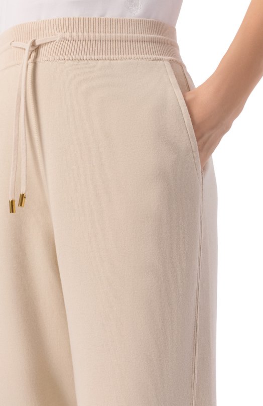 Брюки из хлопка и шелка Loro Piana FAQ4699 Бежевый  FAQ4699 Фото 5