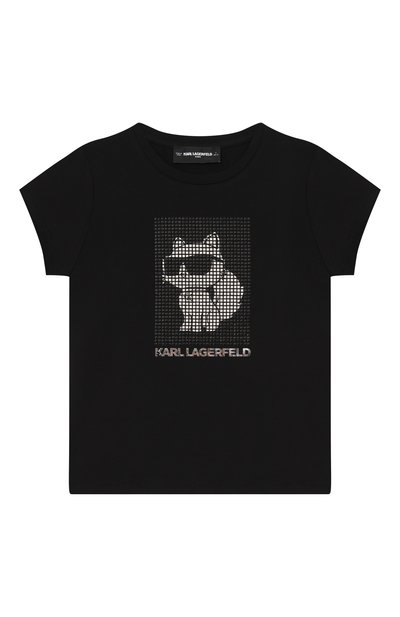 Хлопковая футболка KARL LAGERFELD KIDS, арт. Z31158