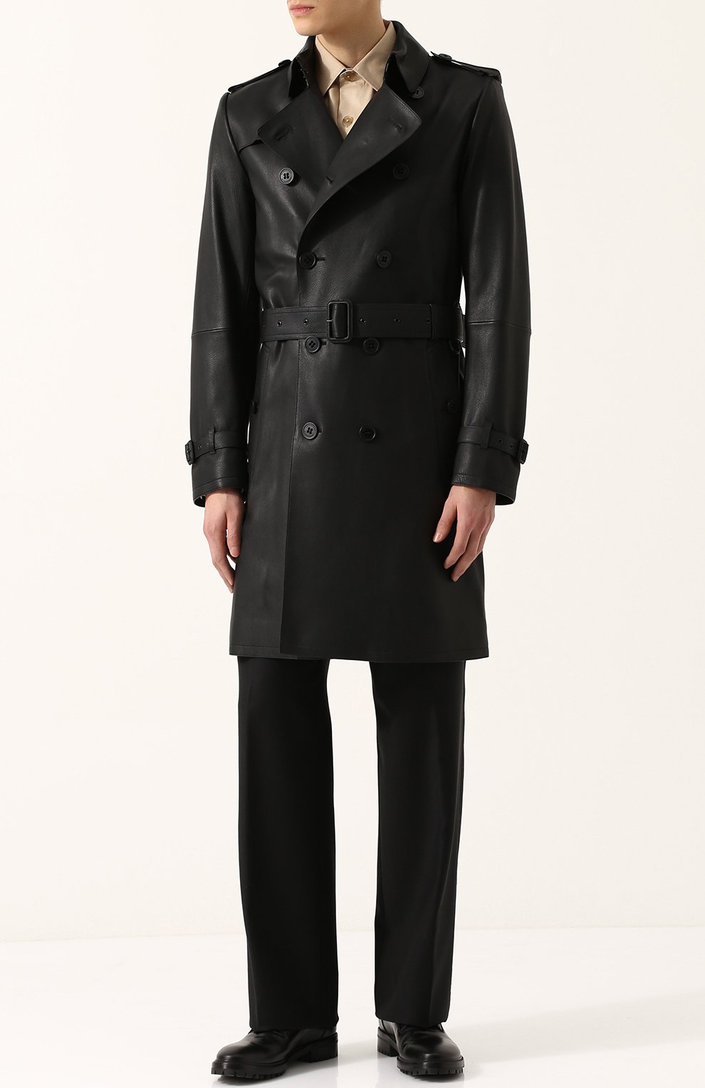 Кожаный тренч с поясом BURBERRY, арт. 4051825, фото 2