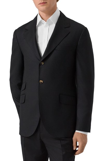 Шерстяной костюм BRUNELLO CUCINELLI черного цвета по цене 492500 руб., арт. ME226LDWH, фото 3 Шерстяной костюм BRUNELLO CUCINELLI, арт. ME226LDWH, фото 3