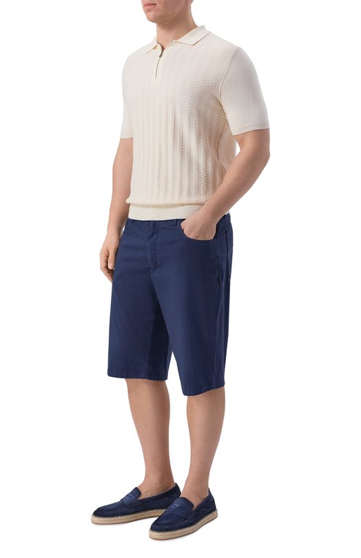 Шорты из хлопка и шелка Stefano Ricci M8T6100081/TFANT Синий  M8T6100081/TFANT Фото 2