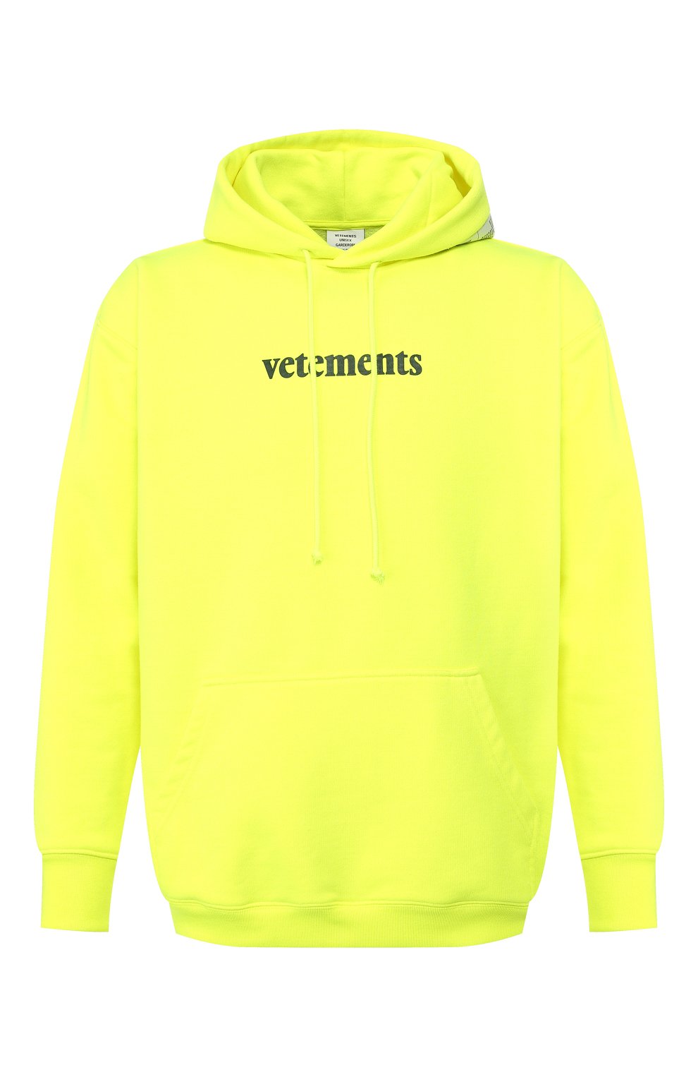 Худи VETEMENTS желтого цвета по цене 49350 руб., арт. SS20TR311 1607/W/FLU0 YELL0W, фото 1 Худи VETEMENTS, арт. SS20TR311 1607/W/FLU0 YELL0W, фото 1