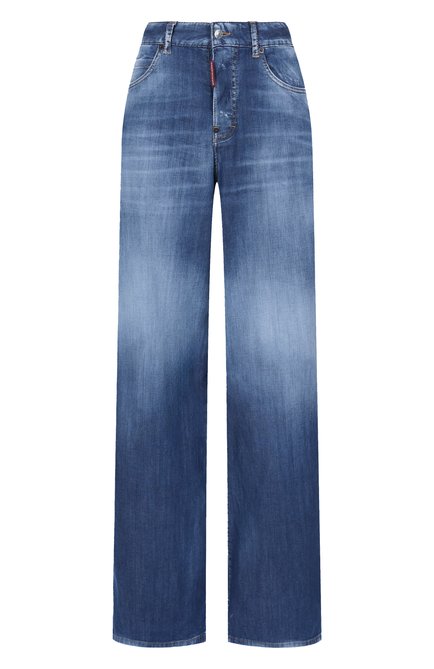 Женские джинсы traveller DSQUARED2 голубого �цвета, арт. S73LA0299/S30341 | Фото 1 (Длина (брюки, джинсы): Удлиненные; Материал внешний: Хлопок; Драгоценные камни: Проставлено; Материал сплава: Проставлено)