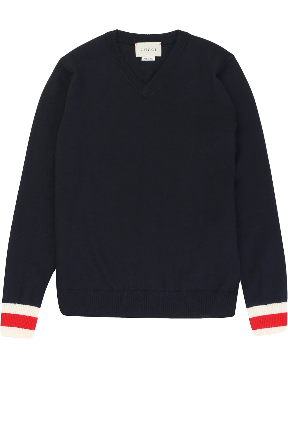 Шерстяной пуловер с v-образным вырезом и контрастной отделкой GUCCI, арт. 418774/X2184/X1284, фото 1