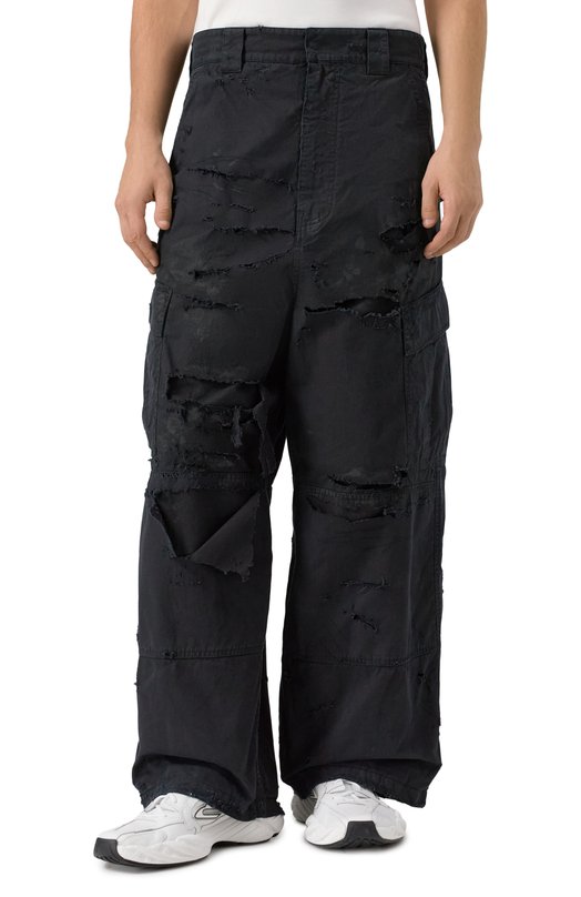 Хлопковые брюки-карго Balenciaga 838816/TSP01 Чёрный  838816/TSP01 Фото 3