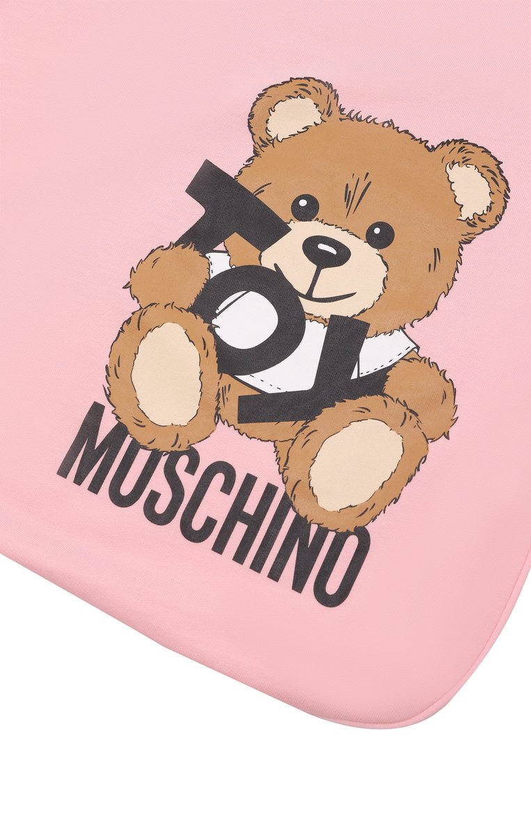 Детского хлопковое одеяло MOSCHINO розового цвета, арт. MNB00F/LCA19 | Фото 2 (Нос: Не проставлено; Материал сплава: Проставлено; Материал: Текстиль, Хлопок; Тематический товар: Teddy Bear)