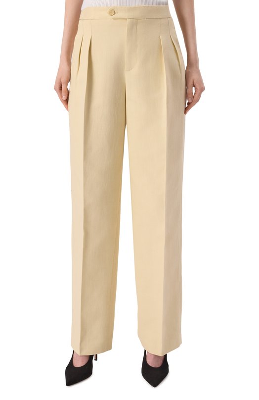 Брюки из хлопка и льна Twinset 251TP2763 Кремовый  251TP2763 Фото 3