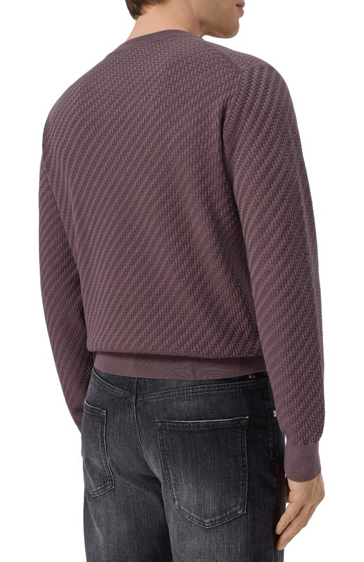 Джемпер из хлопка и шелка Brioni UMQ90L/PAK22 Коричневый  UMQ90L/PAK22 Фото 4