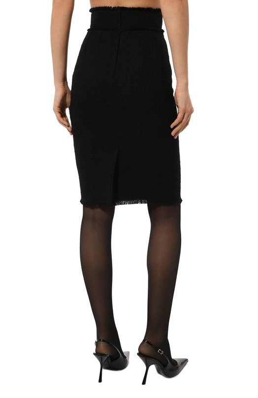 Шерстяная юбка Dolce & Gabbana F4CJCT/FMMHN Чёрный  F4CJCT/FMMHN Фото 4