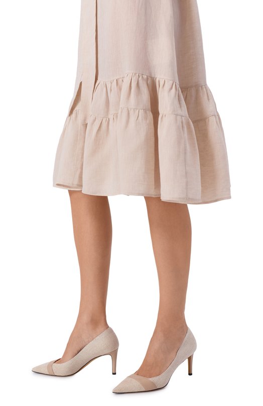 Текстильные туфли Kiton D61829K0902H02 Бежевый  D61829K0902H02 Фото 2