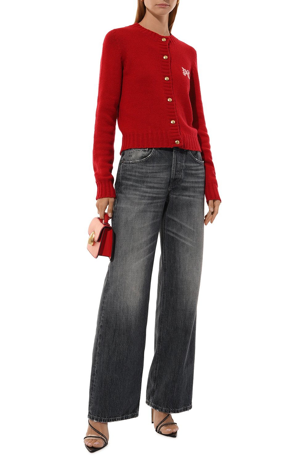 Кардиган из шерсти и вискозы PALM ANGELS, арт. PWHB020F24KNI001, фото 2