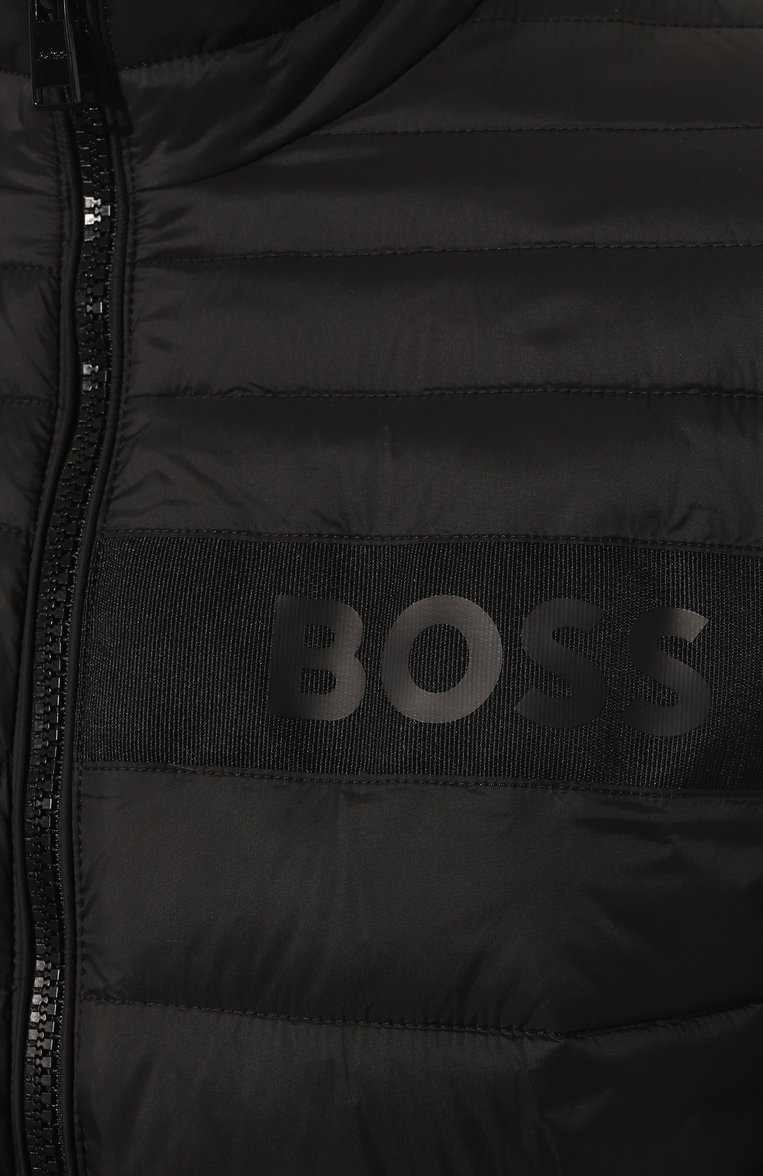 Мужская утепленная куртка BOSS черного цвета, арт. 50464308 | Фото 5 (Длина (верхняя одежда): Короткие; Материал подклада: Синтетический материал; Материал внешний: Синтетический материал; Рукава: Длинные; Стили: Кэжуэл; Мужское Кросс-КТ: утепленные куртки, Подстежка; Кросс-КТ: Утепленные; Автоматизация ТО: Проставлено; Автоматизация состава: Проставлено)