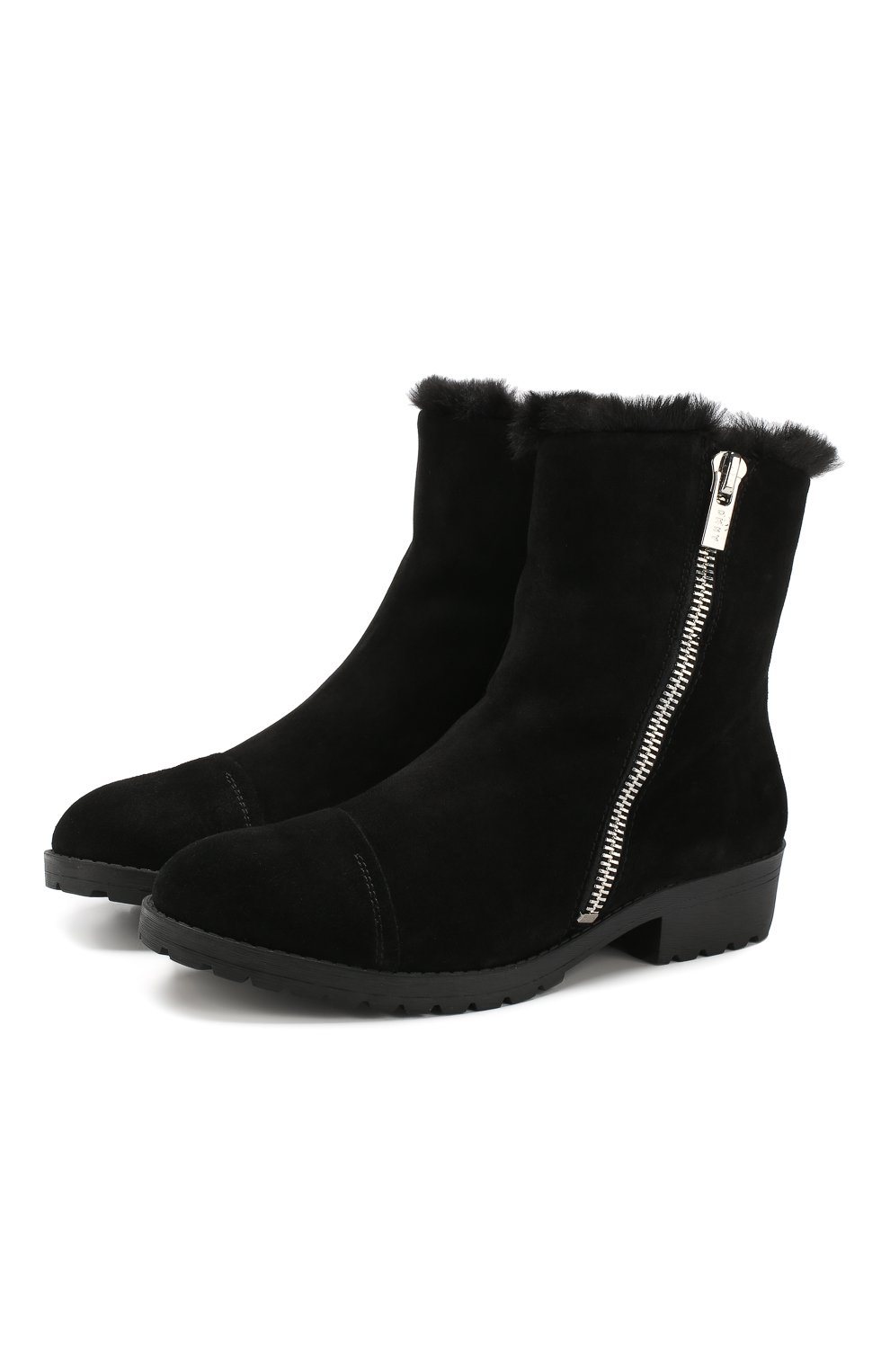 Утепленные замшевые ботинки с молниями DKNY, арт. K3840252, фото 1
