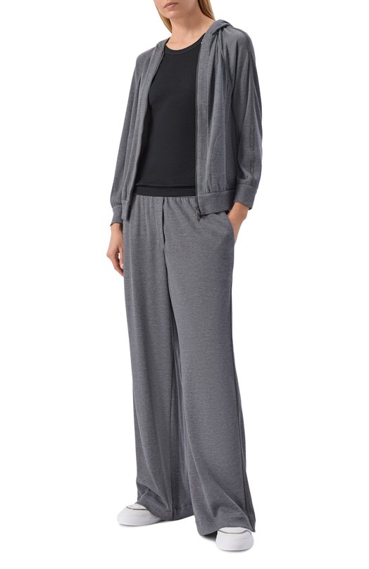 Хлопковая майка Brunello Cucinelli MPTC8FX230 Чёрный  MPTC8FX230 Фото 2