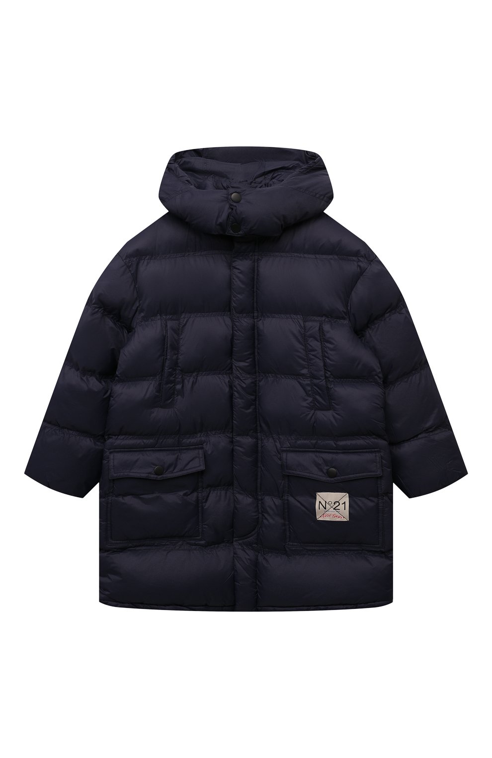 Утепленное пальто N21 темно-синего цвета по цене 26350 руб., арт. N21A01/N0002, фото 1 Утепленное пальто N21, арт. N21A01/N0002, фото 1