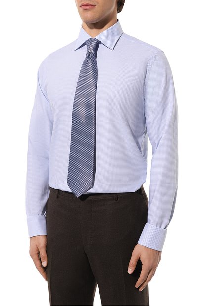 Хлопковая сорочка CANALI голубого цвета по цене 32100 руб., арт. NX18/GR01593, фото 3 Хлопковая сорочка CANALI, арт. NX18/GR01593, фото 3