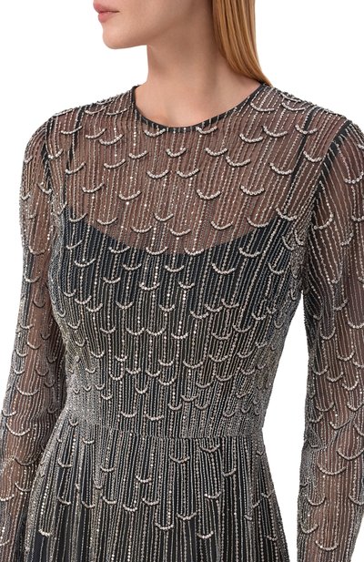 Платье с отделкой стразами и бисером VALENTINO, арт. 5B3VDJ951ED, фото 4