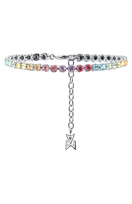 Анклет tennis AMINA MUADDI, арт. TENNIS ANKLET/CRYSTALS SILVER BASE