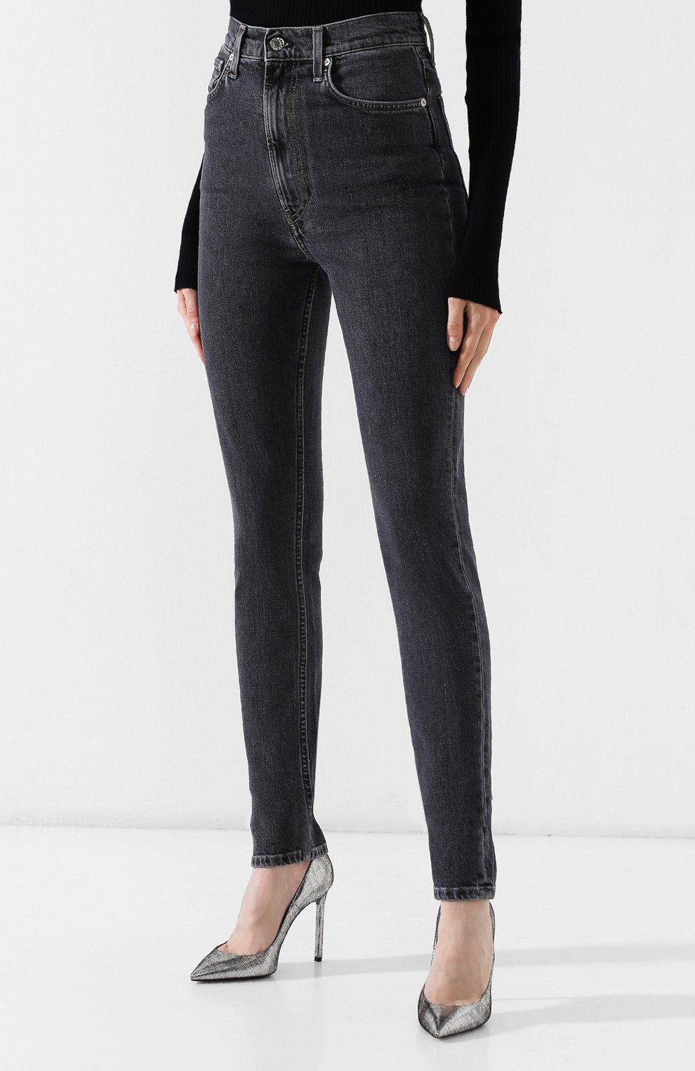 Джинсы HELMUT LANG темно-серого цвета по цене 19650 руб., арт. J05DW203, фото 3 Джинсы HELMUT LANG, арт. J05DW203, фото 3