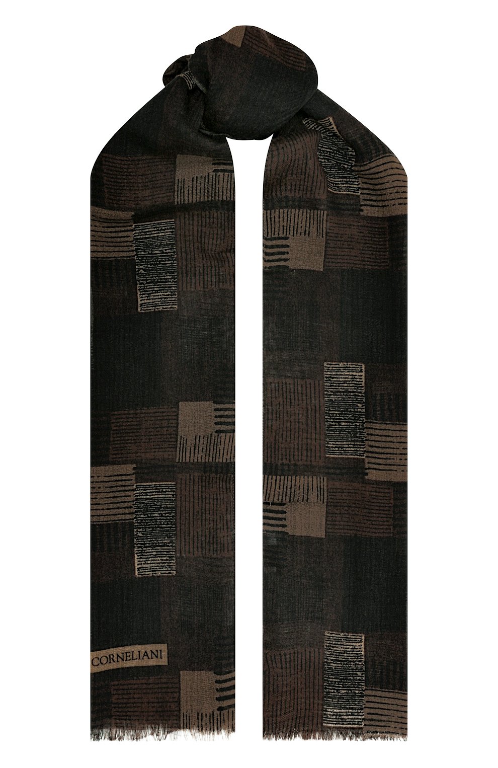 Шерстяной шарф CORNELIANI коричневого цвета по цене 21950 руб., арт. 92B347-3829023, фото 1 Шерстяной шарф CORNELIANI, арт. 92B347-3829023, фото 1