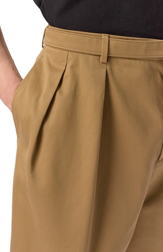 Хлопковые шорты Saint Laurent 860929/Y7I14 Коричневый  860929/Y7I14 Фото 5