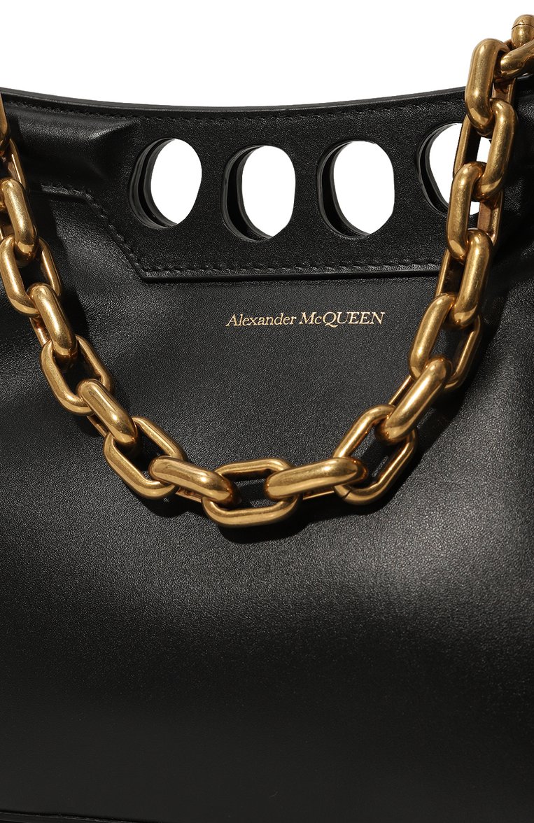 Женская сумка peak ALEXANDER MCQUEEN черного цвета, арт. 743091/1BLGN | Фото 3 (Материал: Натуральная кожа; Размер: medium)