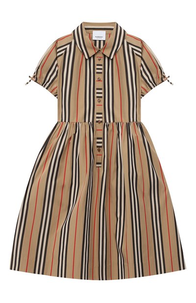 Хлопковое платье BURBERRY бежевого цвета по цене 34050 руб., арт. 8031765, фото 1 Хлопковое платье BURBERRY, арт. 8031765, фото 1